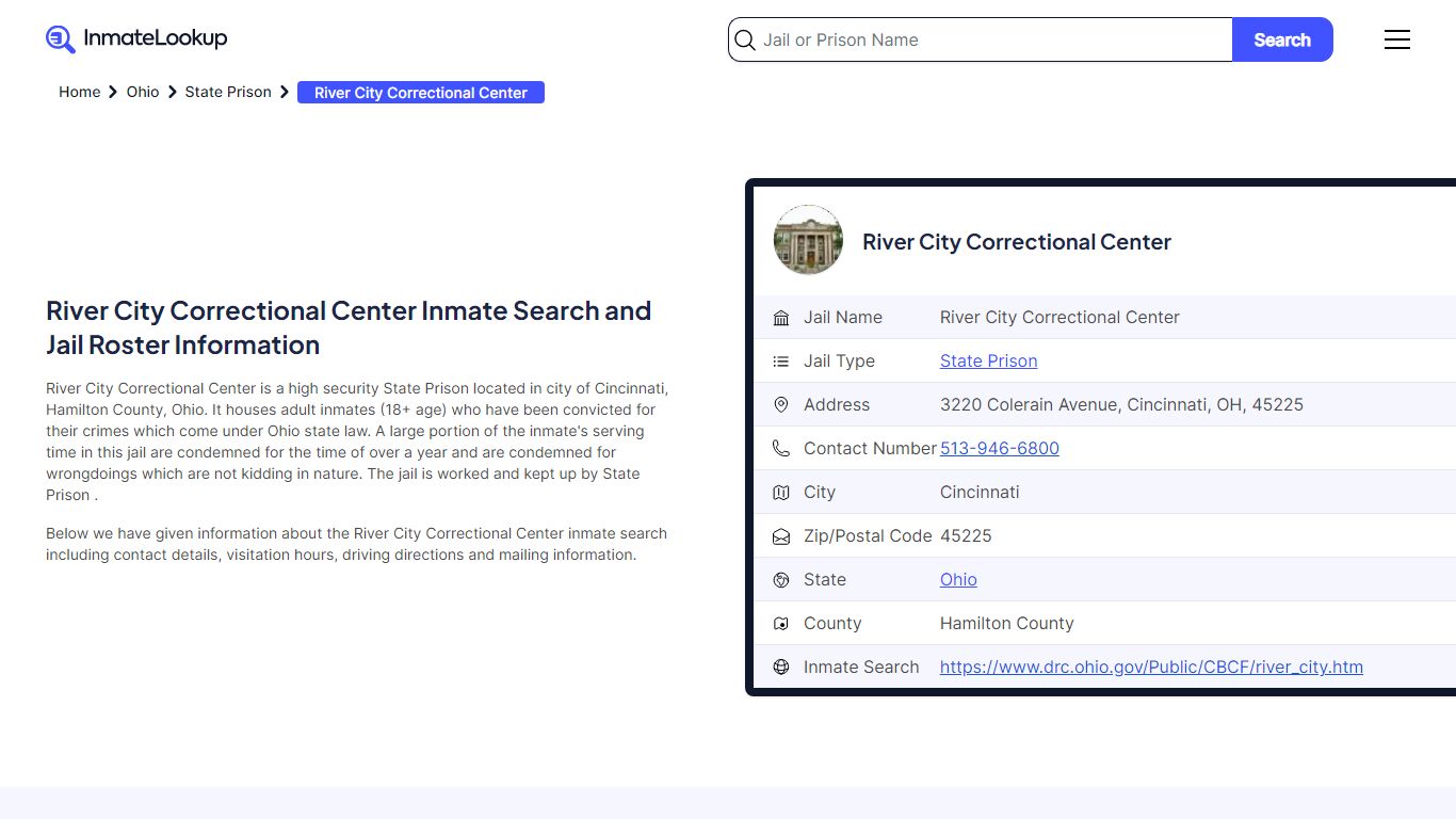 River City Correctional Center Inmate Search, Jail Roster, Bookings ...