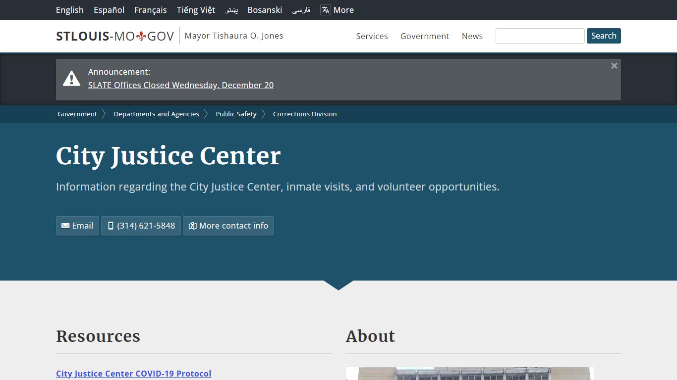 City Justice Center - City of St. Louis, MO